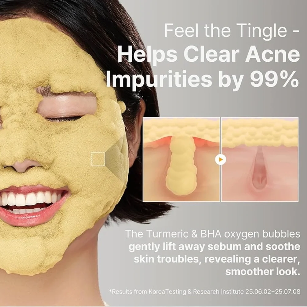 Korean Skincare Tumeric Bubble Deep Mask
